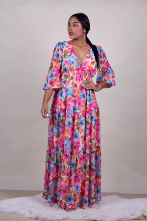 Vestido estampado flores