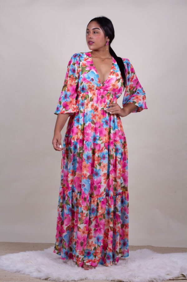 Vestido estampado flores
