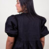Blusa Negra con lazo Abullonado