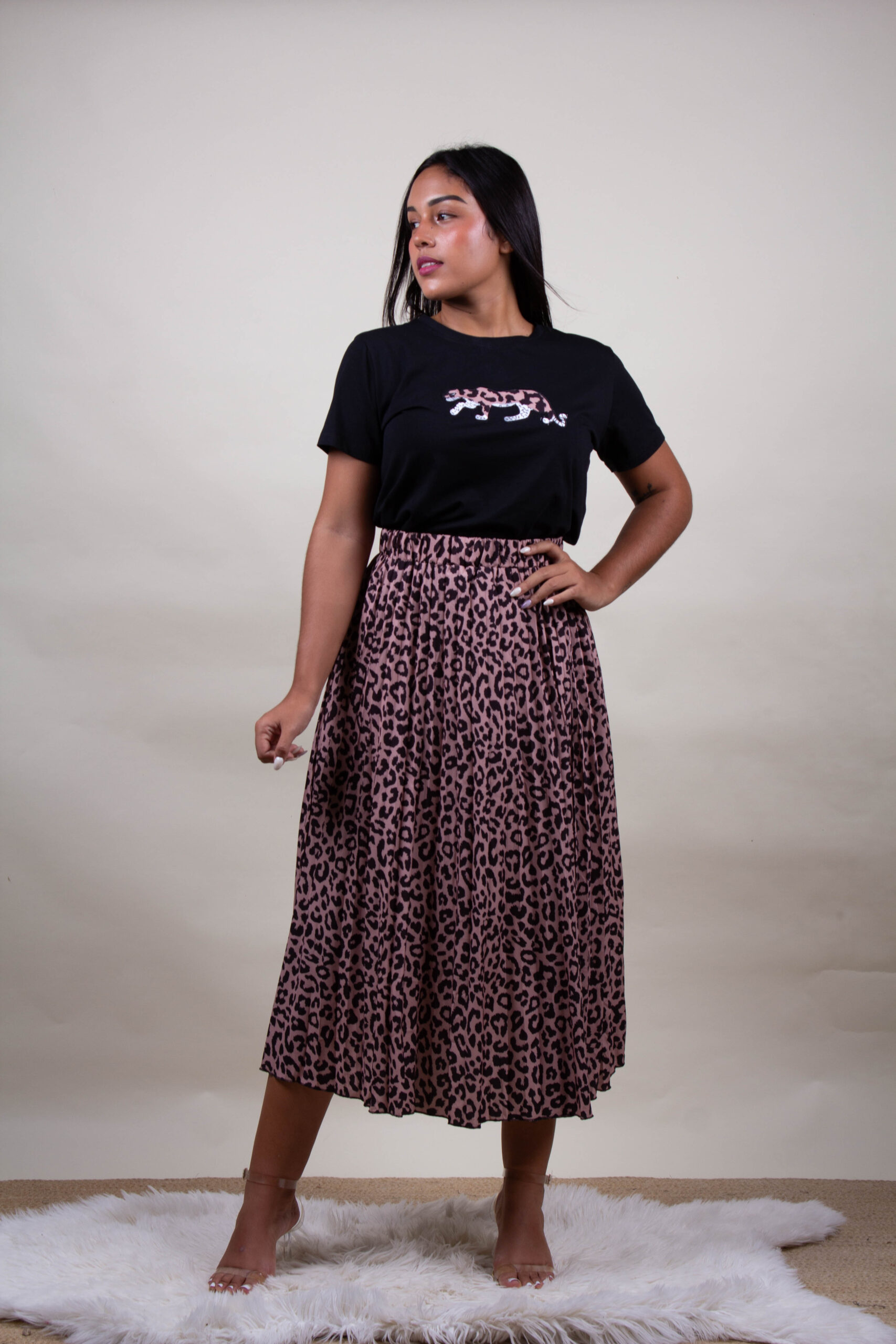 Falda larga print