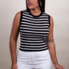 Blusa De Rayas Sin Mangas
