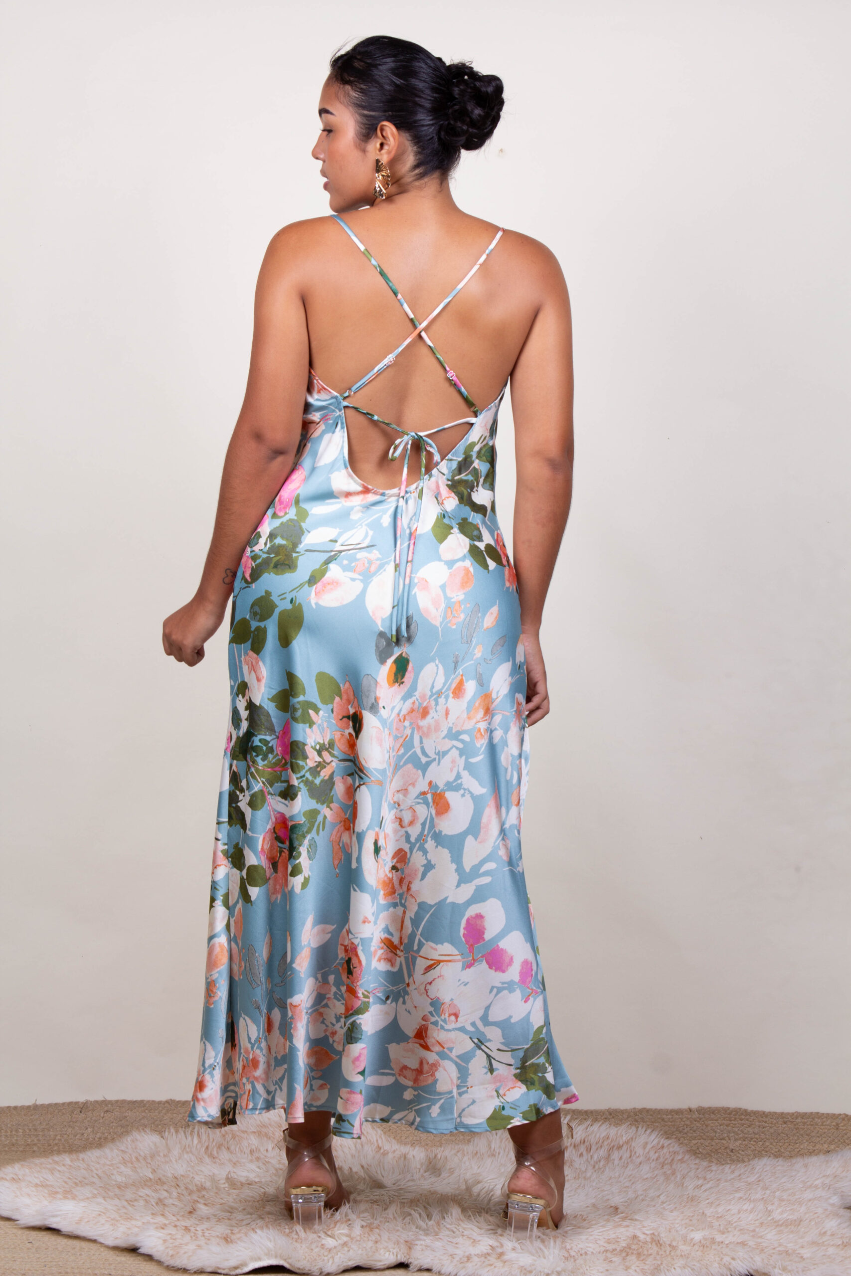 Vestido menta estampado