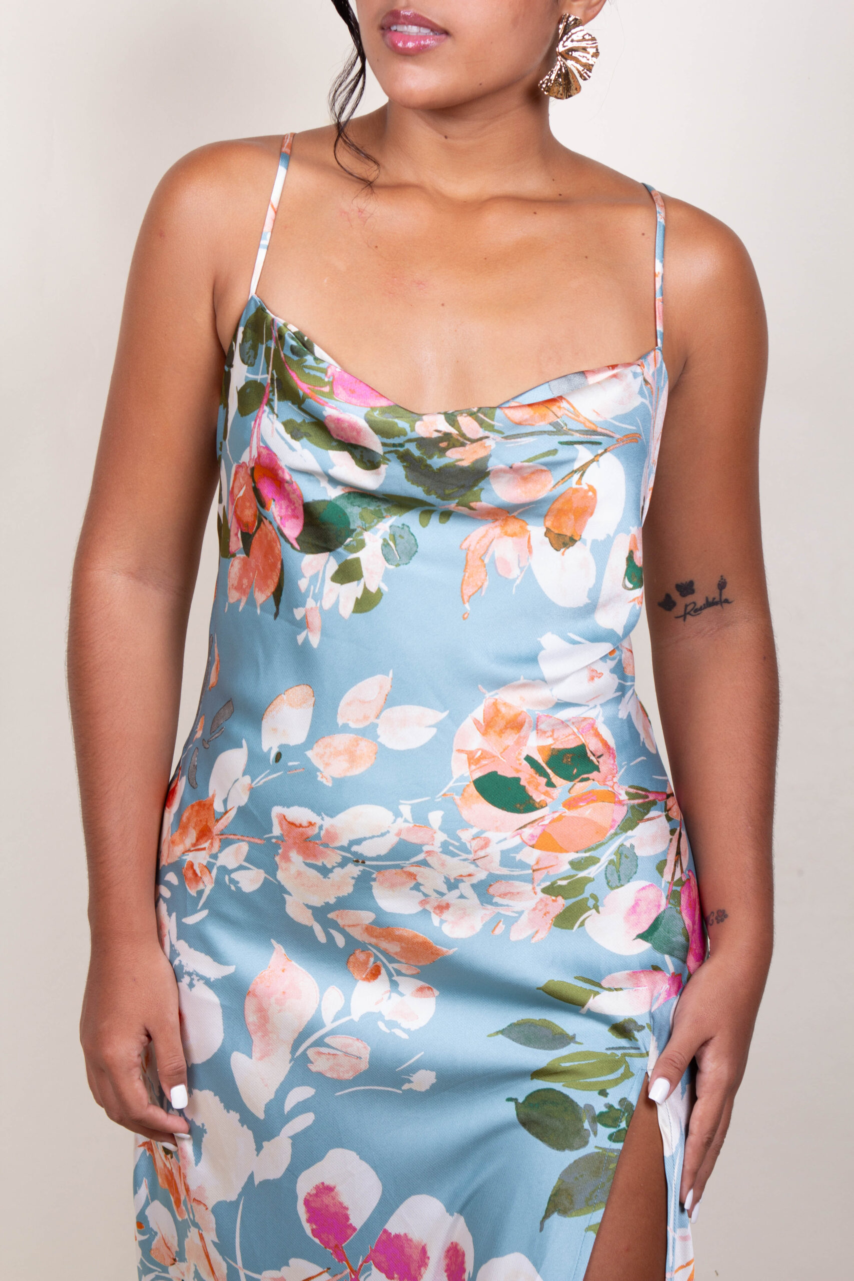 Vestido menta estampado