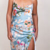Vestido menta estampado