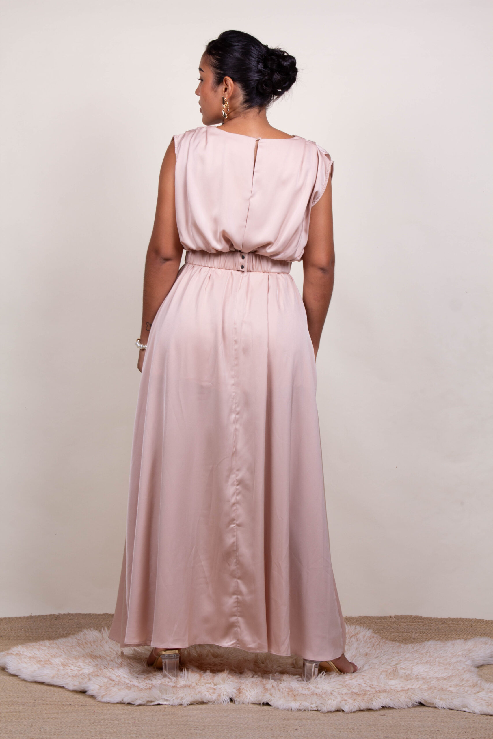Vestido Beige, Verde.
