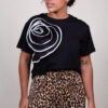 Blusa Negra Con Flor