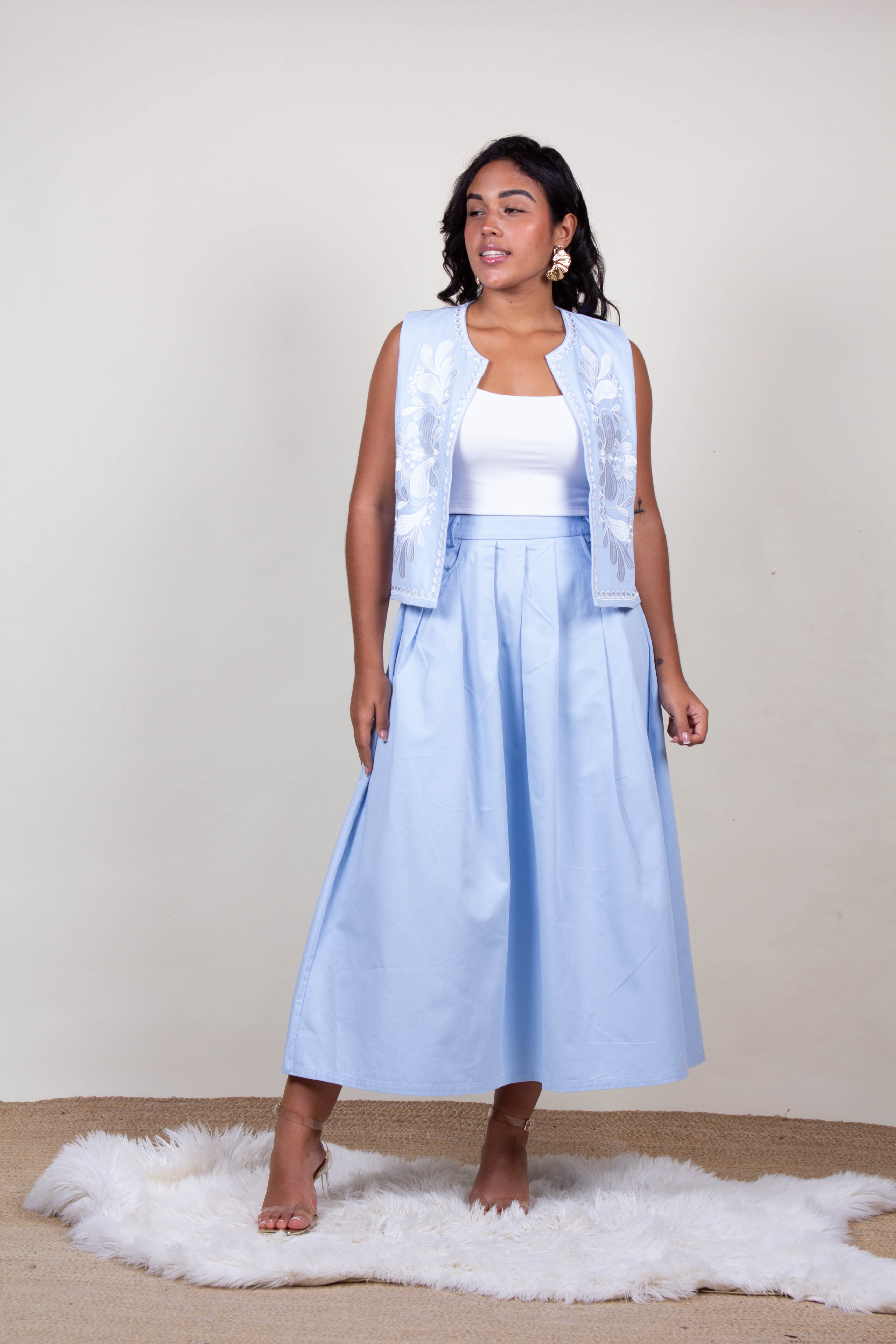 conjunto enagua y chaleco