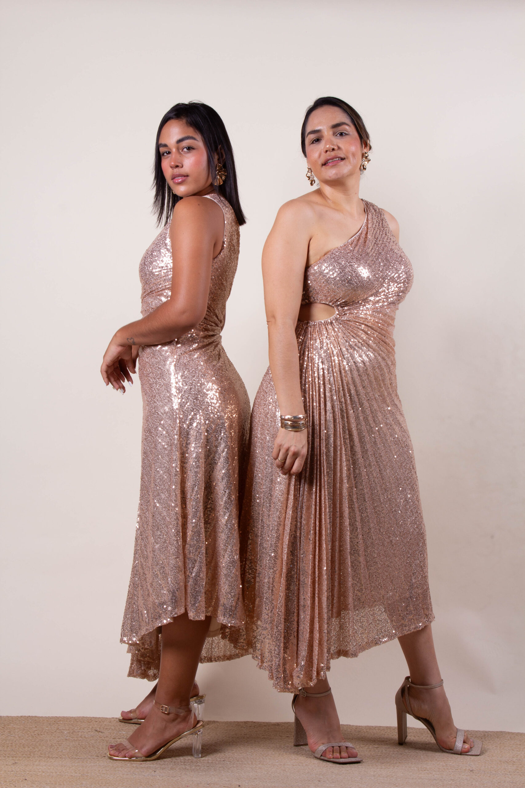 Vestido dorado lentejuelas