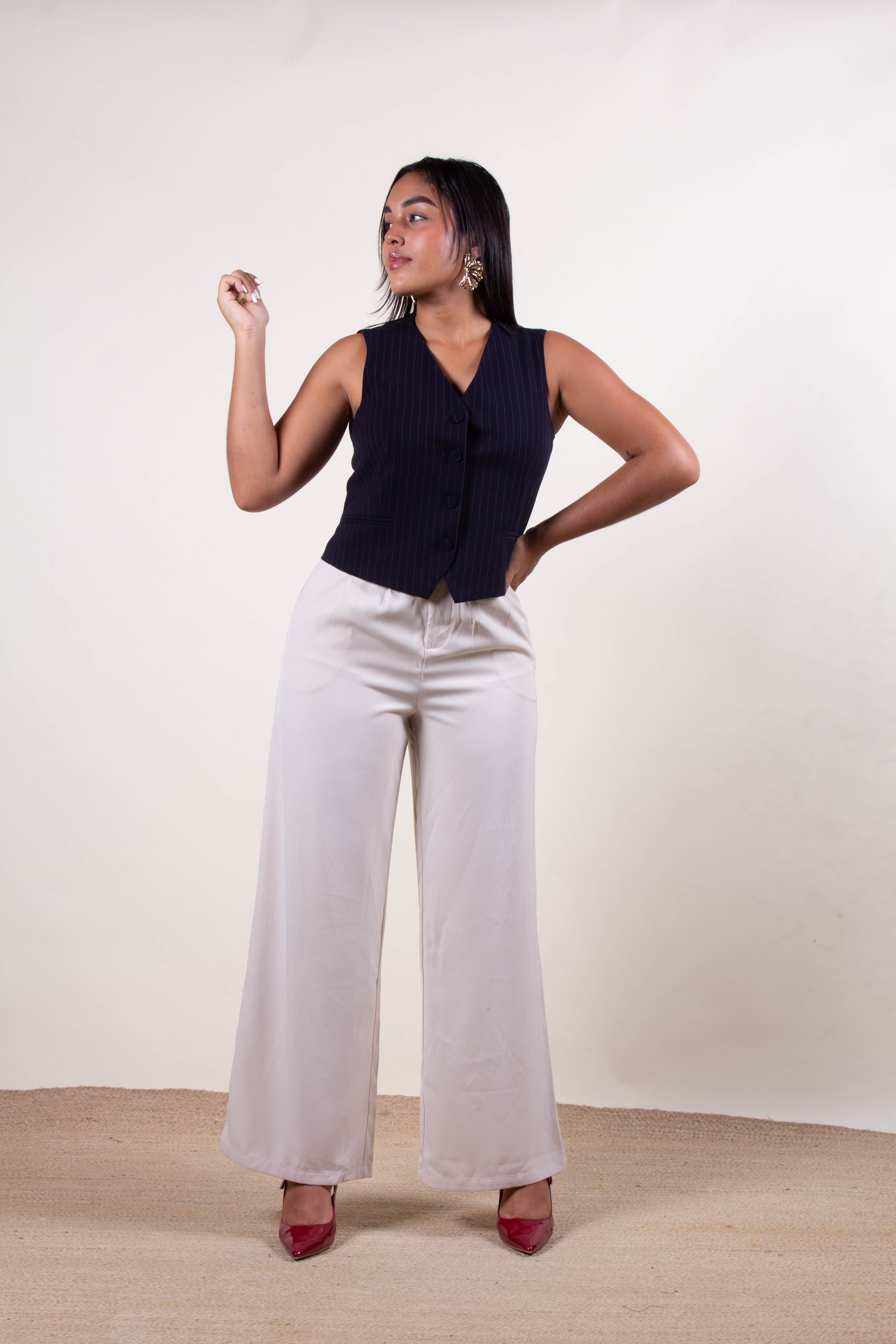 Chaleco Azul de Rayas