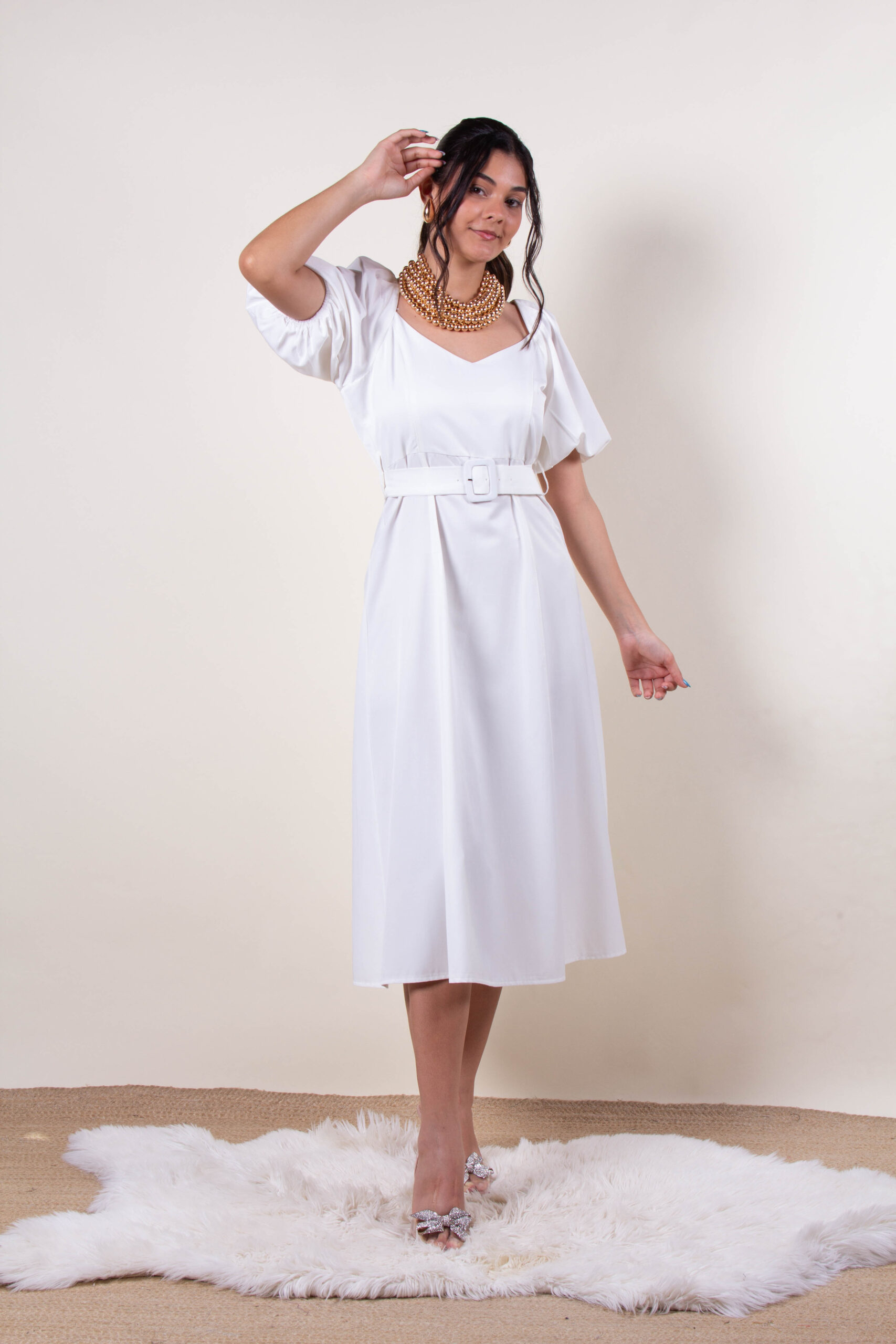 Vestido Blanco, Terracota.