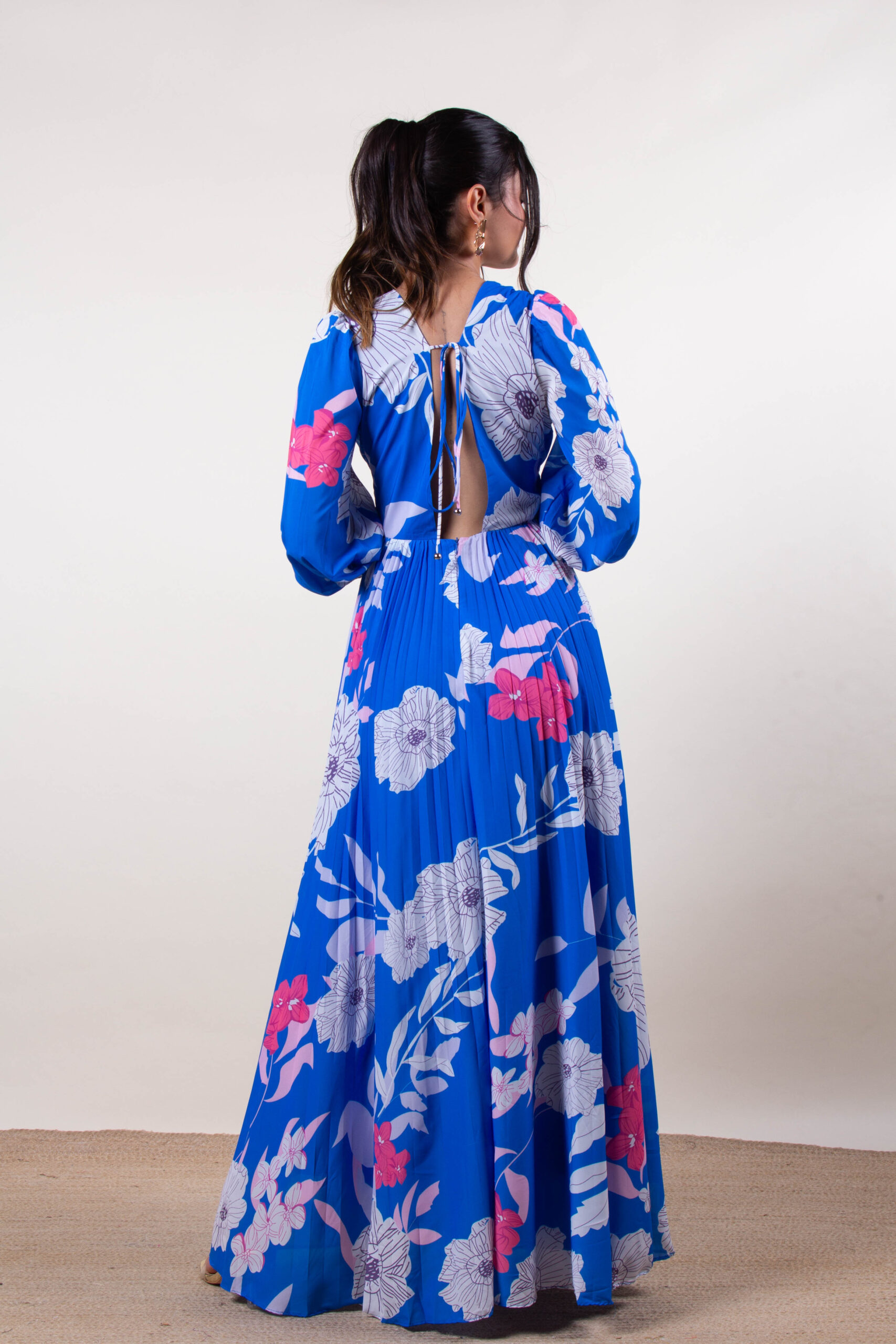 Vestido azul estampado