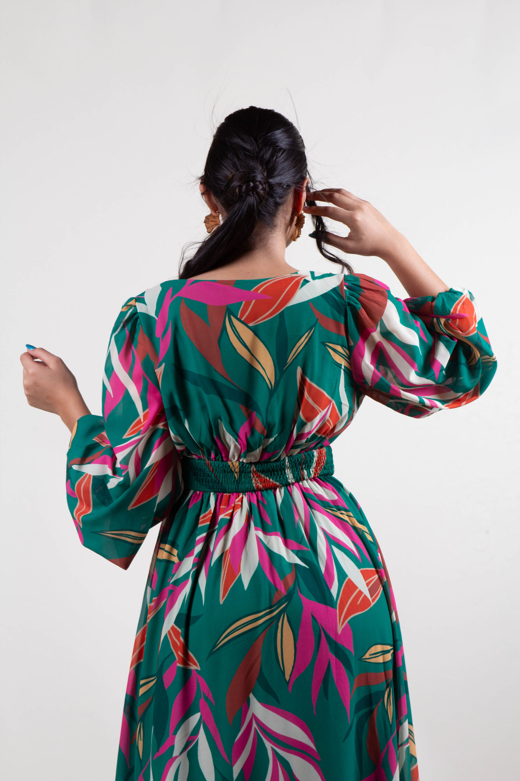 Vestido estampado verde