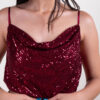 Blusa de lentejuelas Burgundy