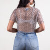 Blusa de lentejuelas y perlas