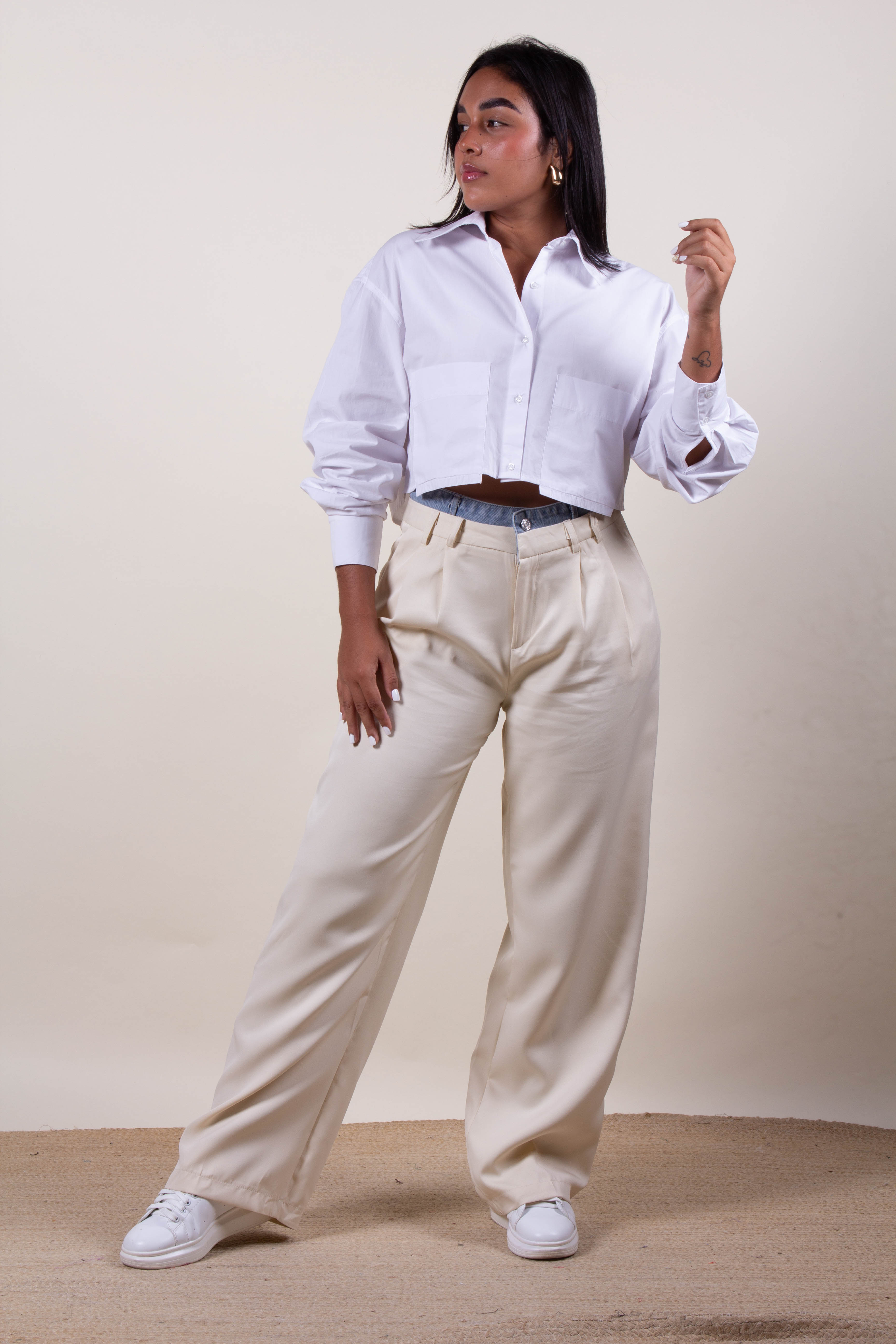 Blusa Blanca Manga Larga