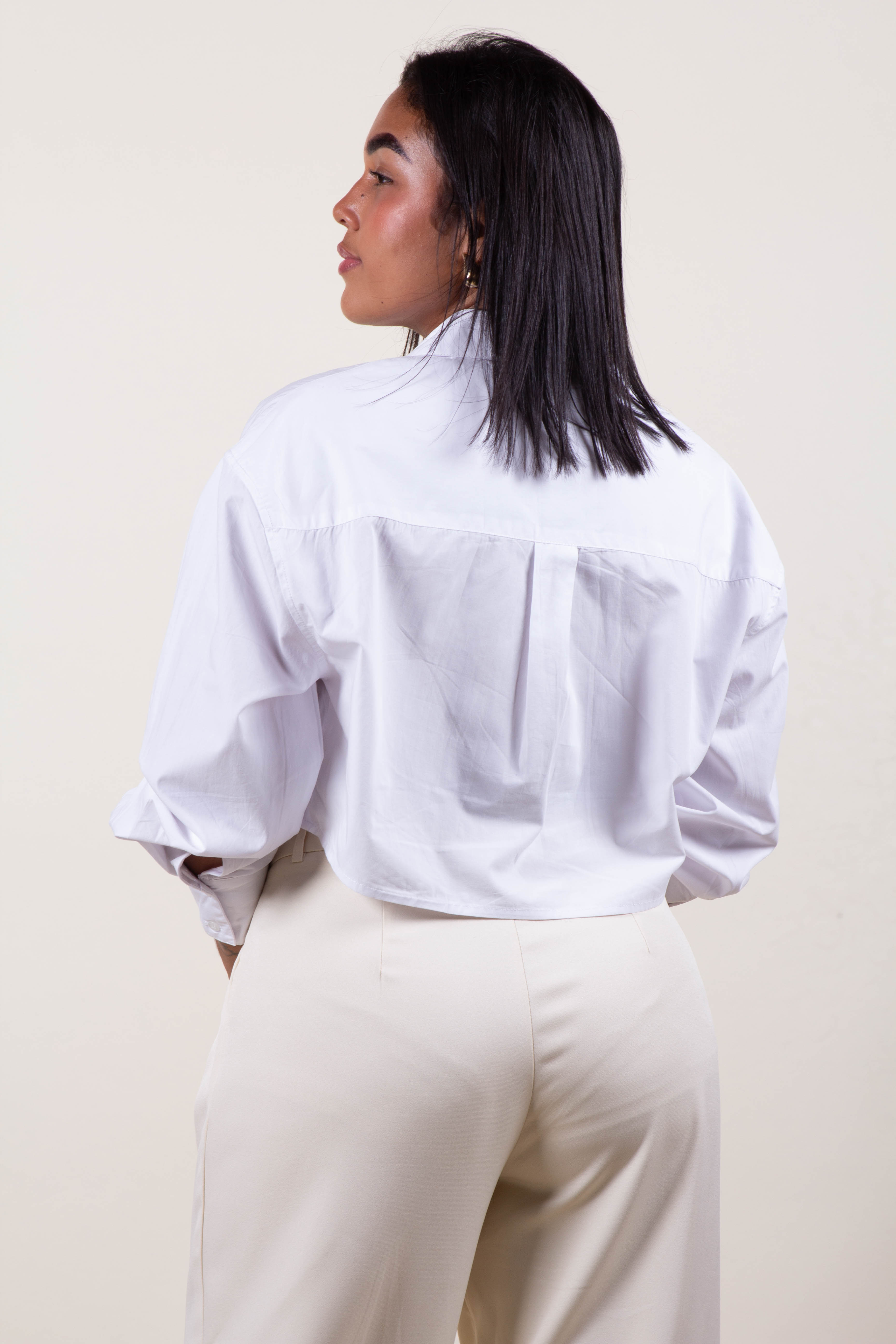 Blusa Blanca Manga Larga