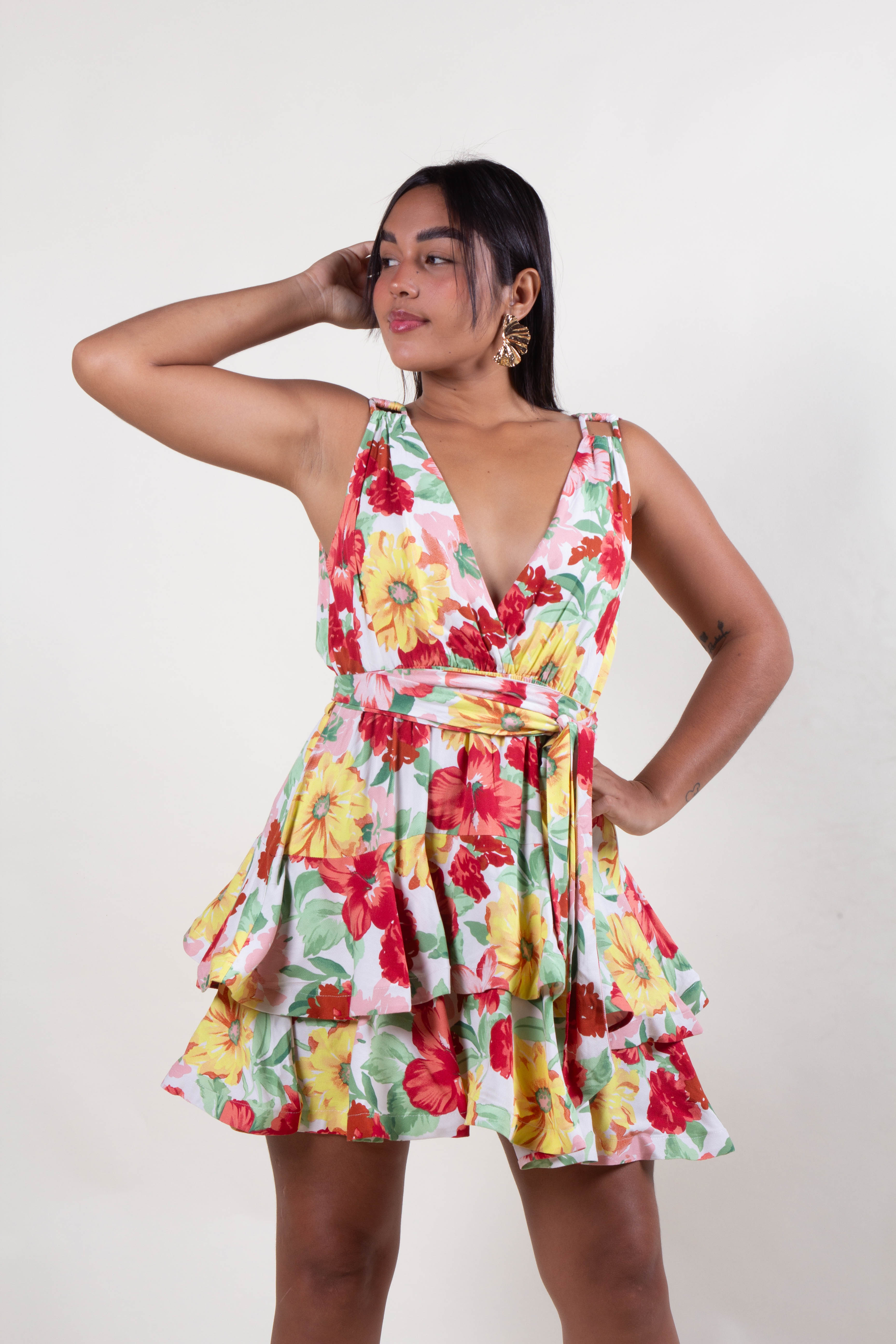 Vestido estampado flores
