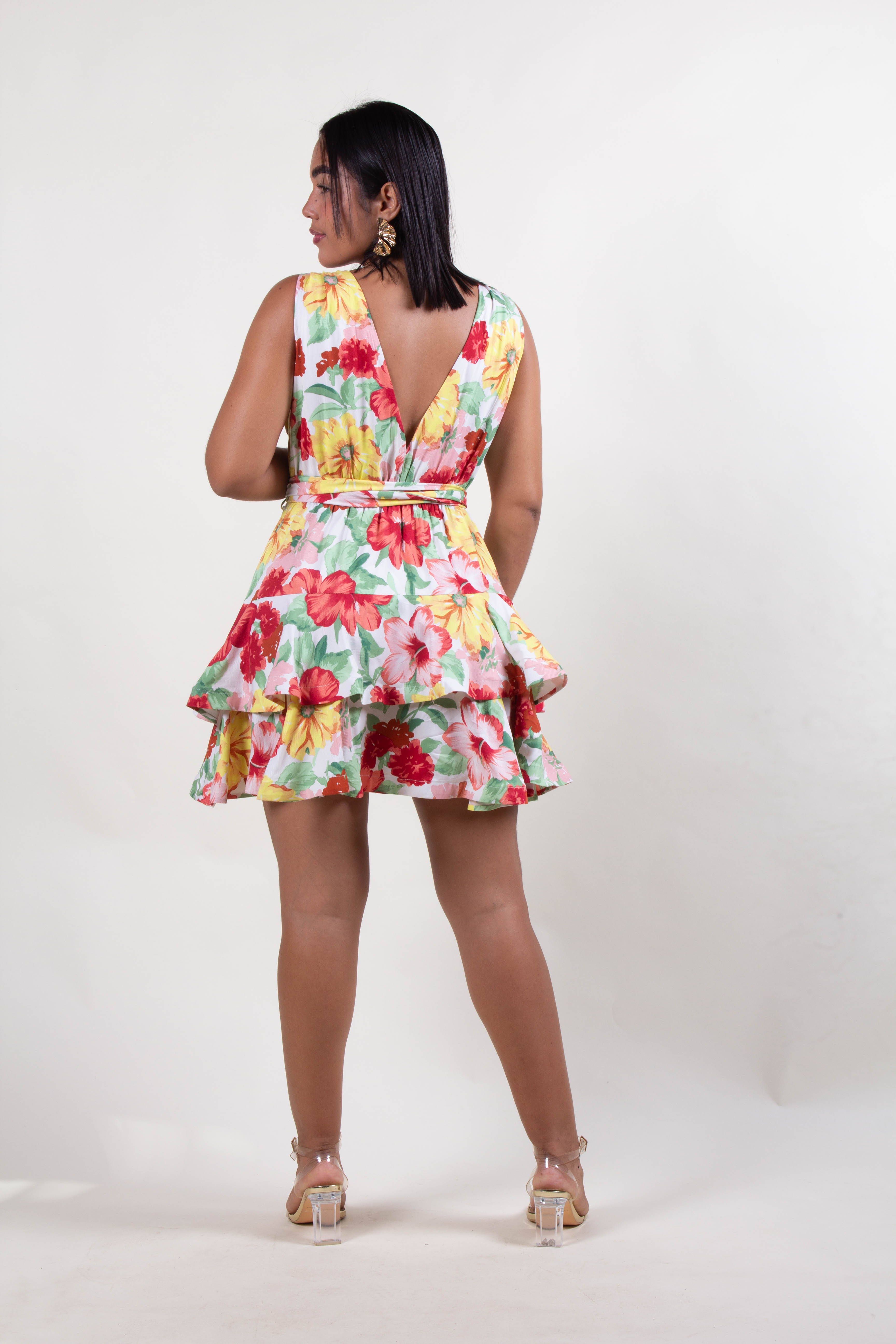 Vestido estampado flores