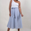 Vestido blanco con celeste