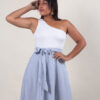 Vestido blanco con celeste