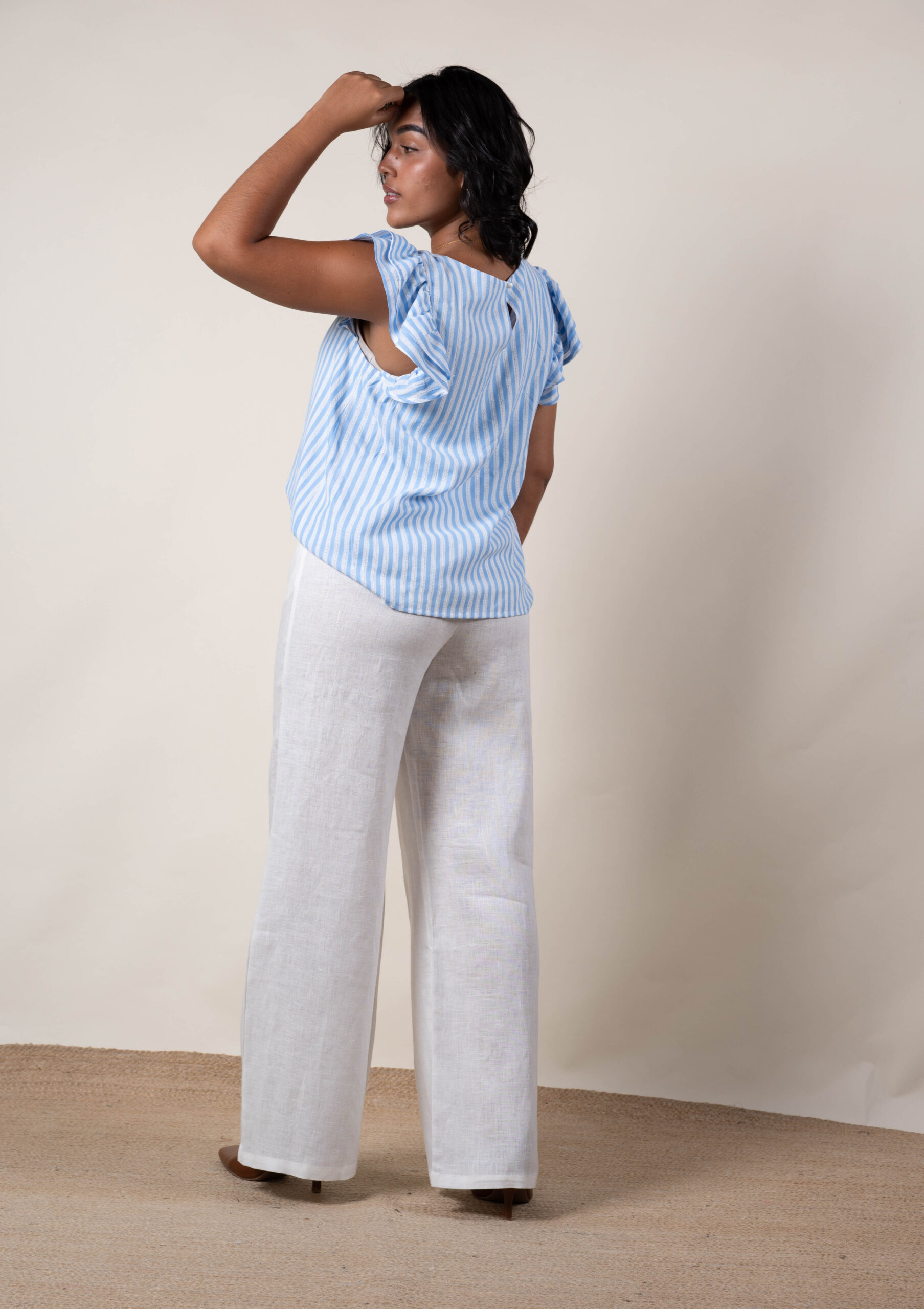 Pantalón lino blanco