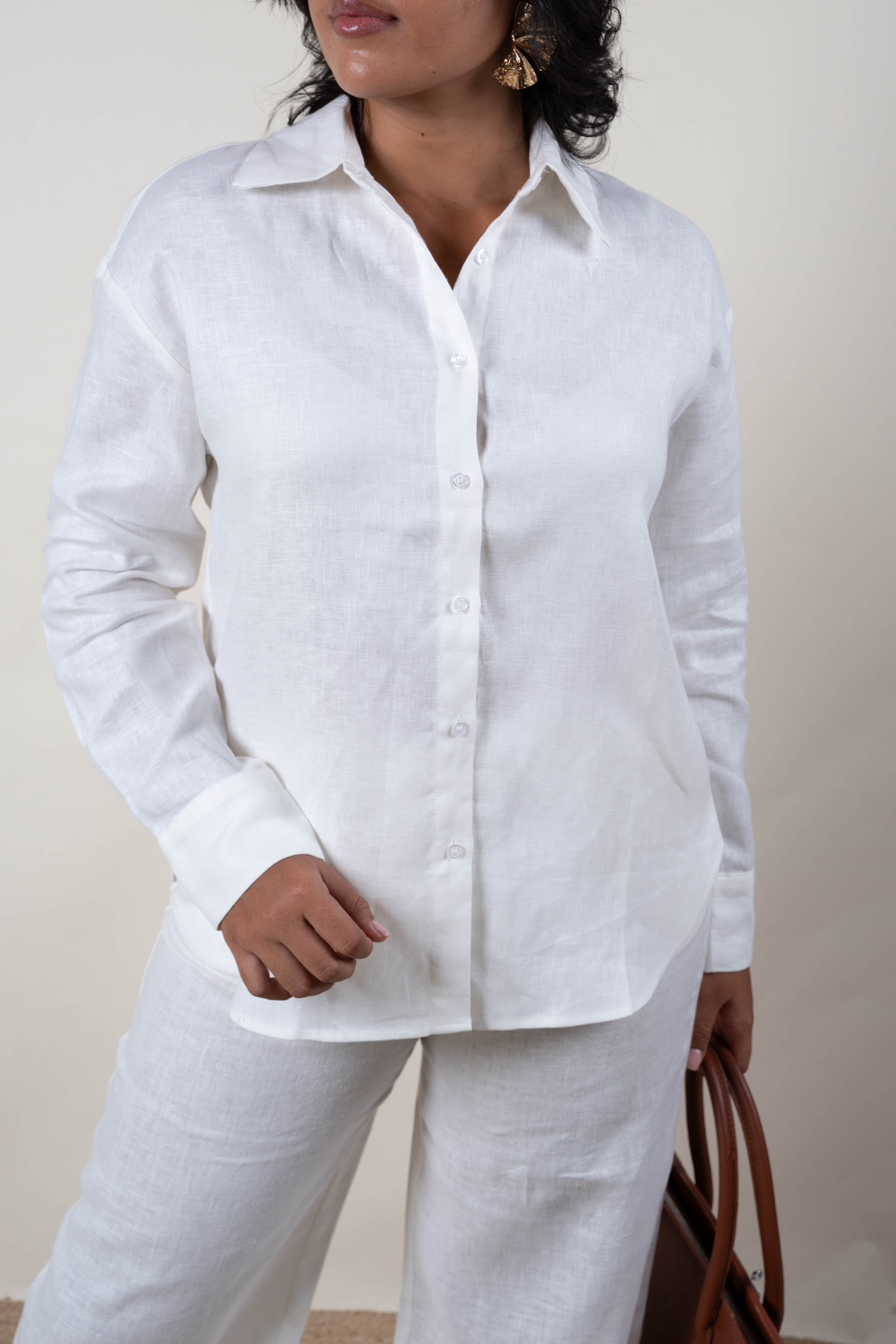 Camisa de lino blanca