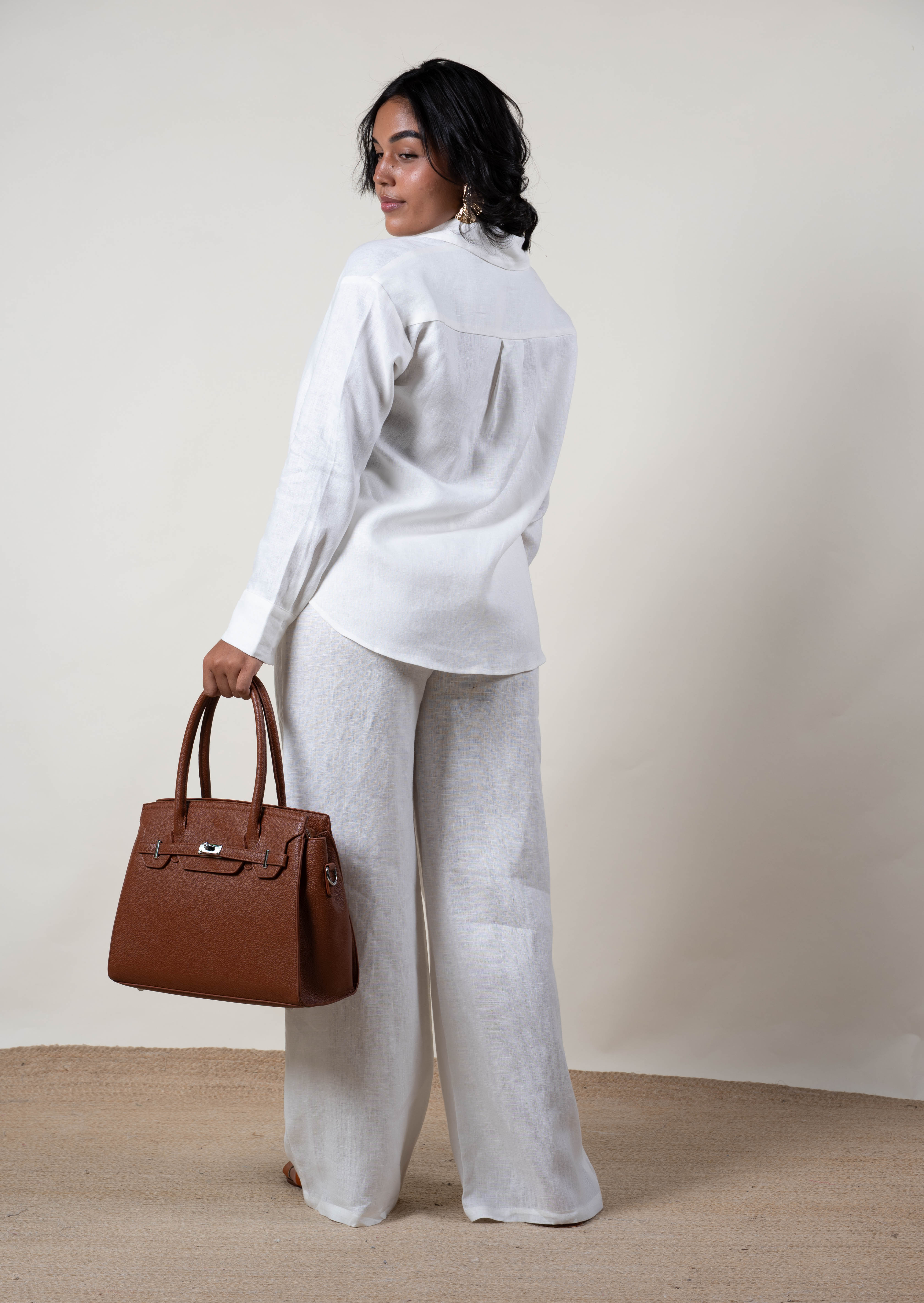 Pantalón lino blanco