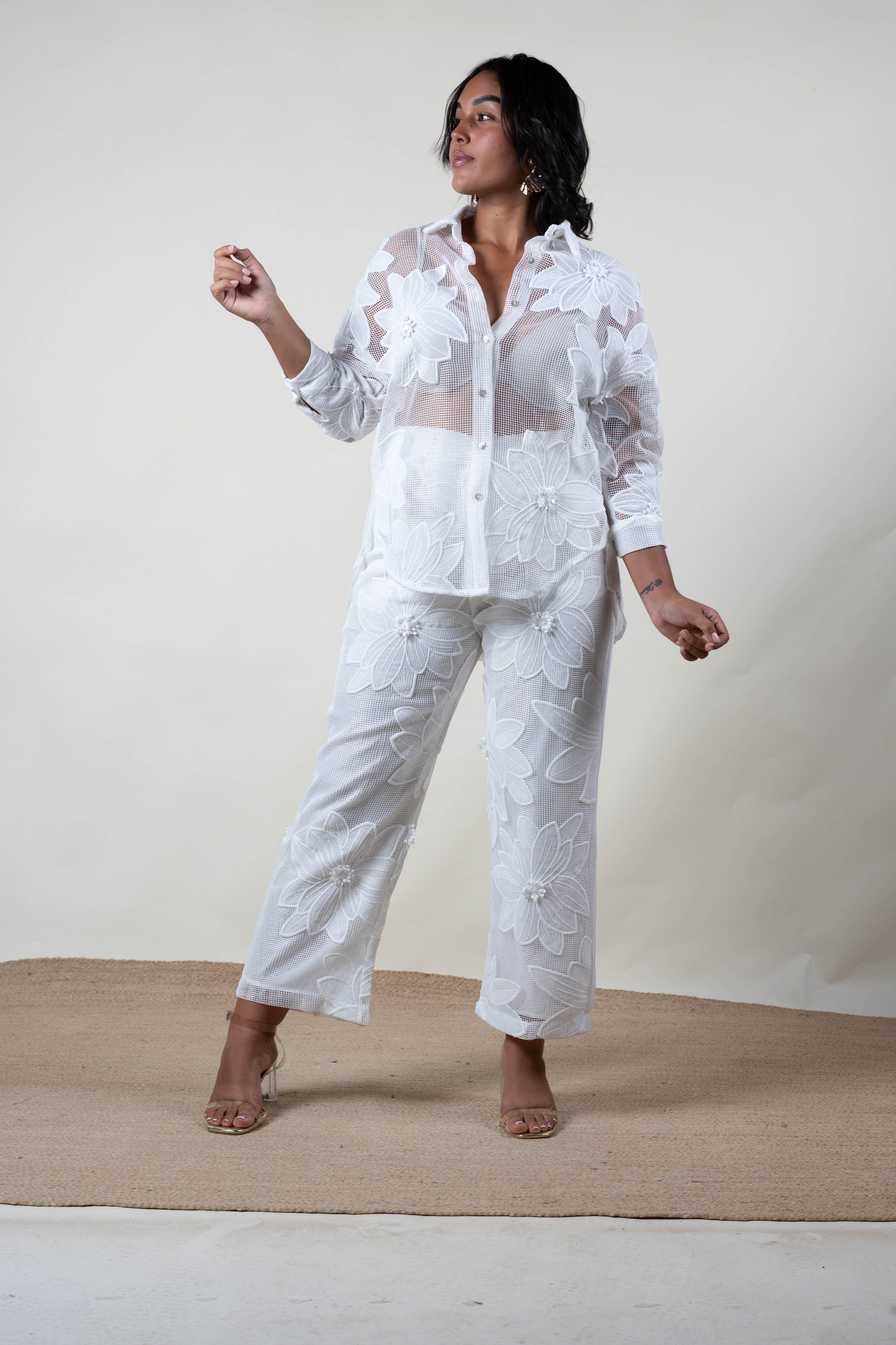 Set blanco Pantalón y camisa