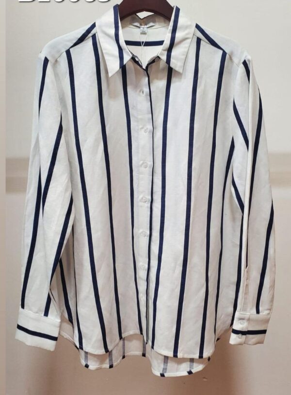 Blusa Lino de rayas azules