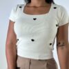 Blusa beige de corazones