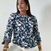 Blusa turquesa estampada