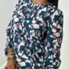 Blusa turquesa estampada
